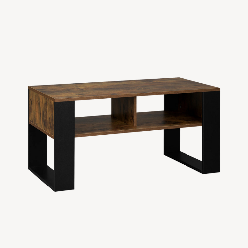 Table basse industrielle bois métal rangement