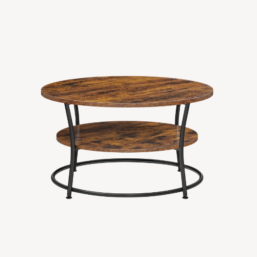 Table basse ronde bois industriel