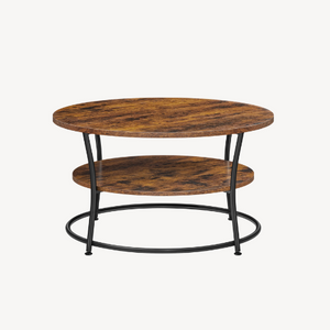 Table basse ronde bois industriel