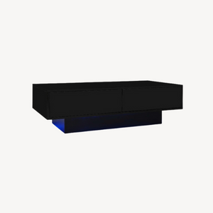 Table basse noire laquée LED