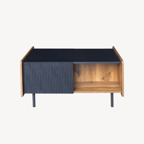 Table basse bois noir design rangement