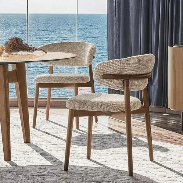 Chaise moderne scandinave bois et lin