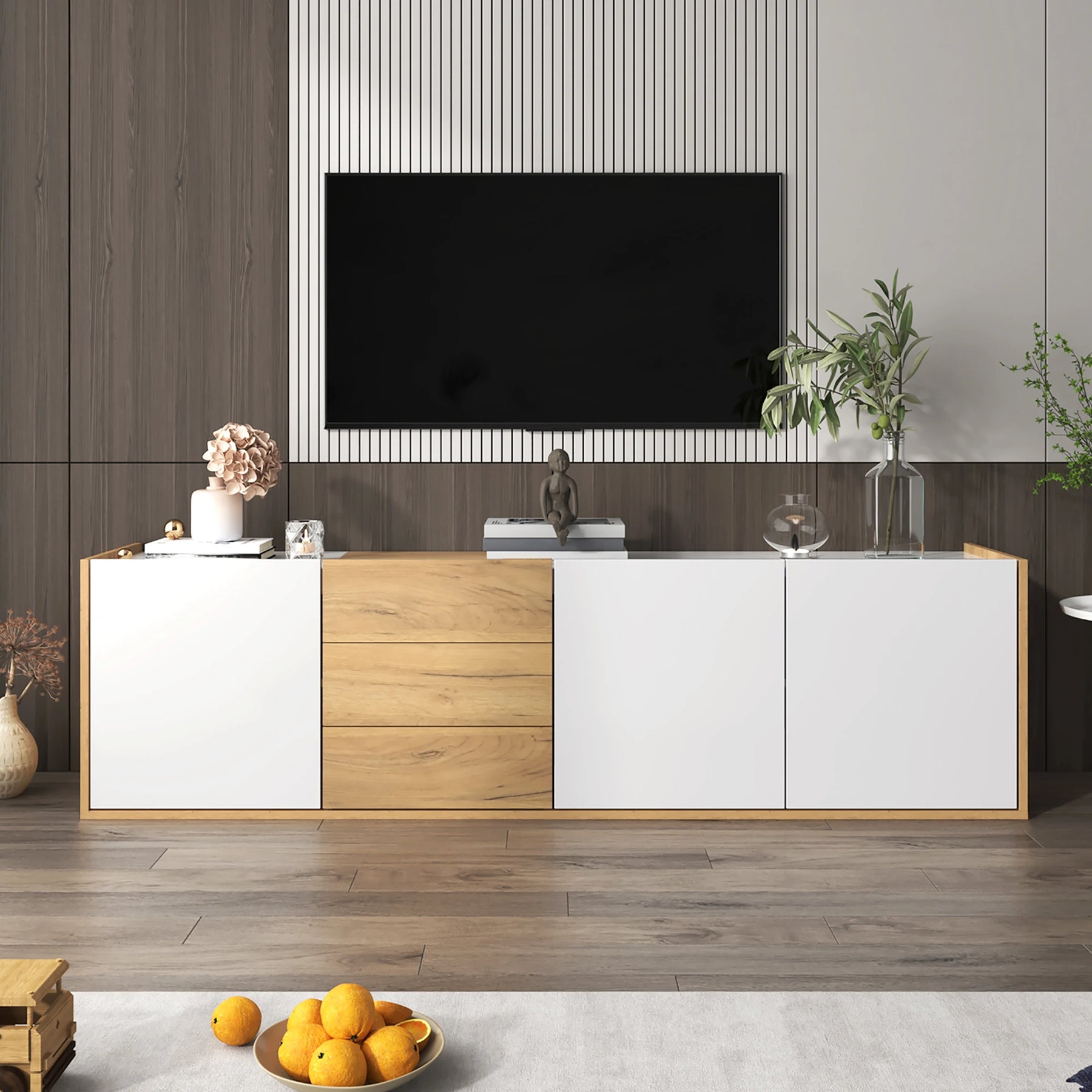 Meuble TV blanc bois design