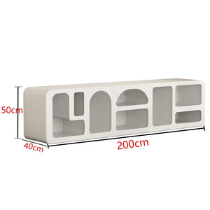 Meuble TV blanc minimaliste sculpté