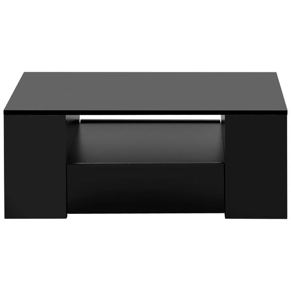 Table basse moderne noire avec tiroirs