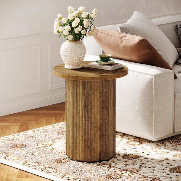 Table d’appoint ronde bois design