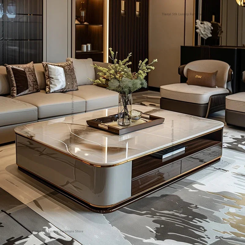Table basse rectangulaire marbre luxe