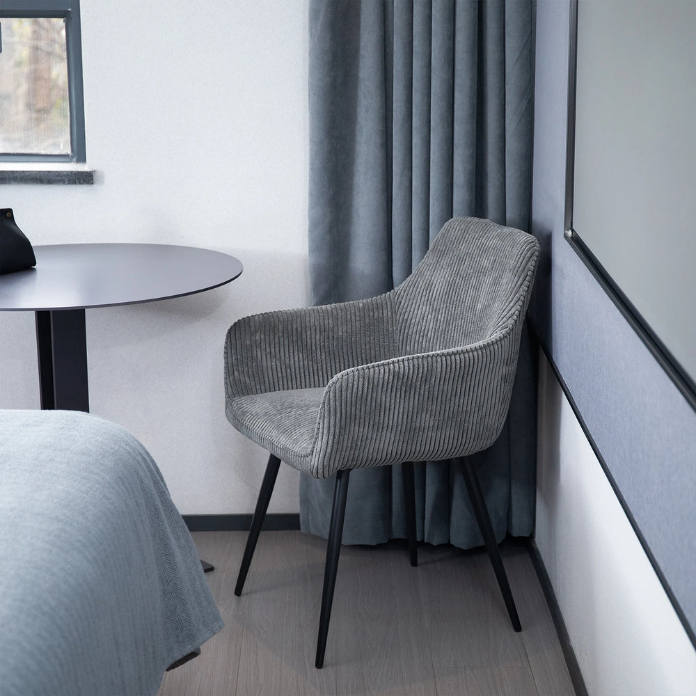 Chaises de salle à manger velours gris