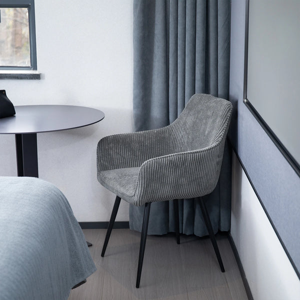 Chaises de salle à manger velours gris