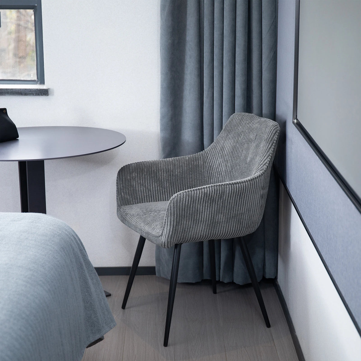 Chaises de salle à manger velours gris (lot de 2)