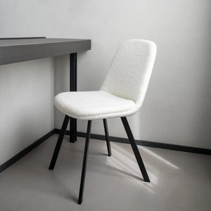 Chaises de salle à manger tissu bouclette (lot de 2)