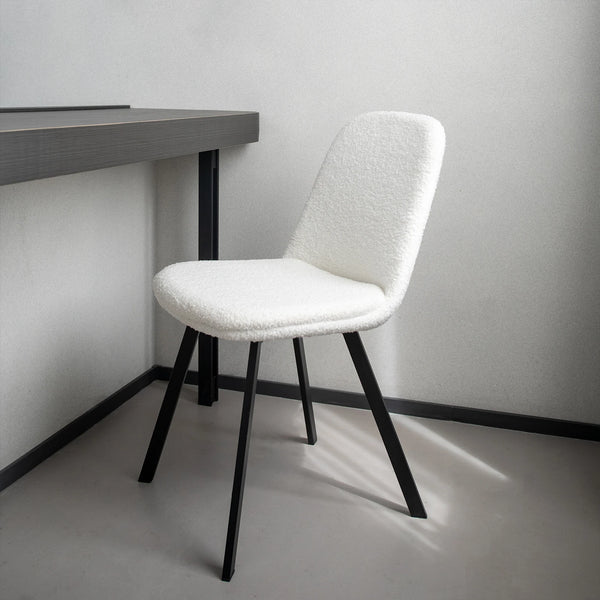 Chaises de salle à manger tissu bouclette (lot de 2)