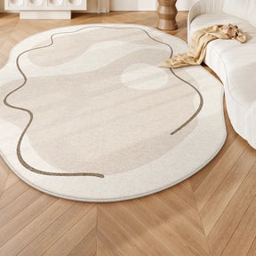 Tapis salon doux forme irrégulière