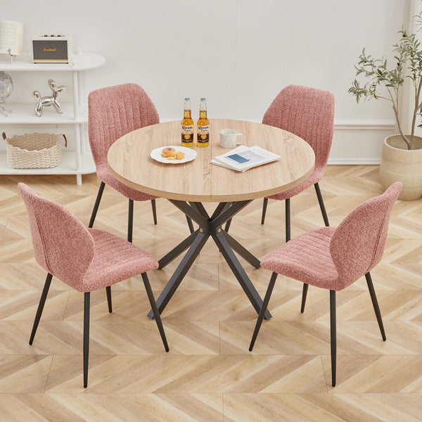 Table ronde bois et métal design