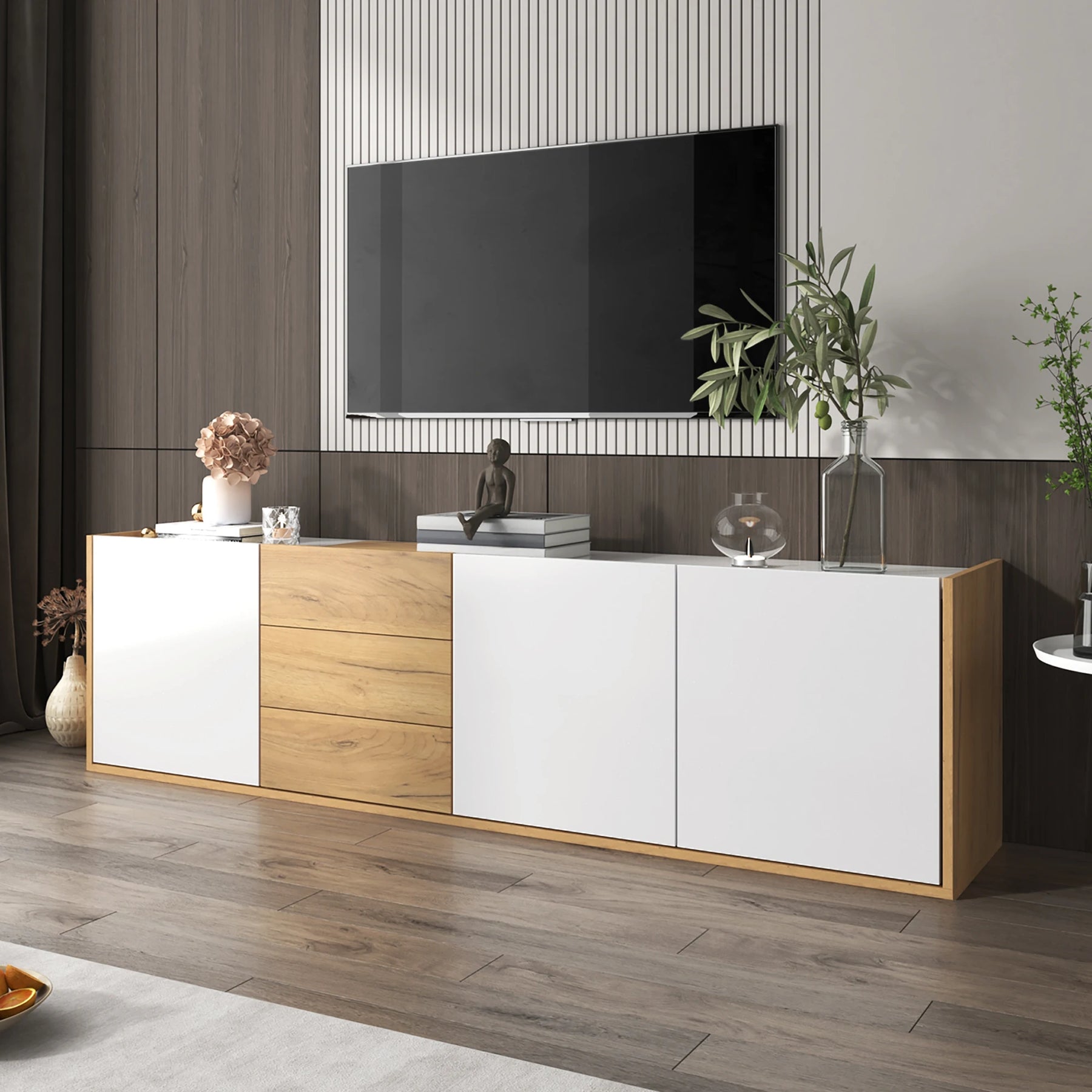Meuble TV blanc bois design