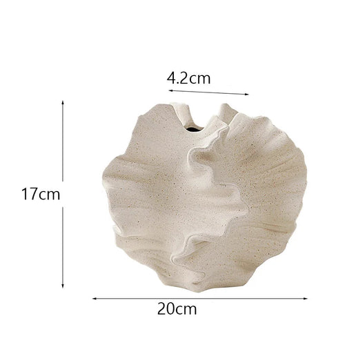 Vase en céramique design corail beige