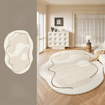 Tapis salon doux forme irrégulière