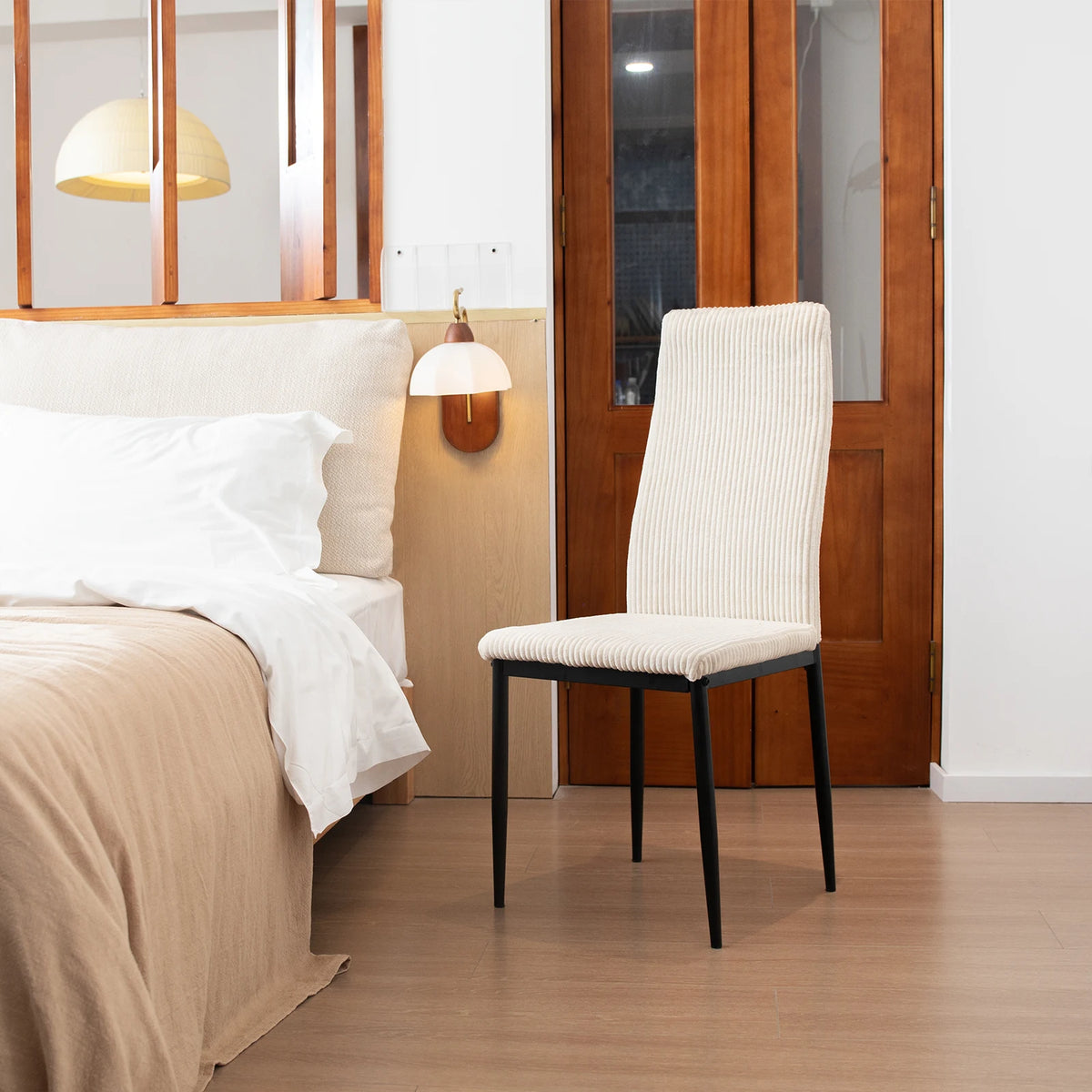 Chaise de salle à manger beige design (lot de 4)