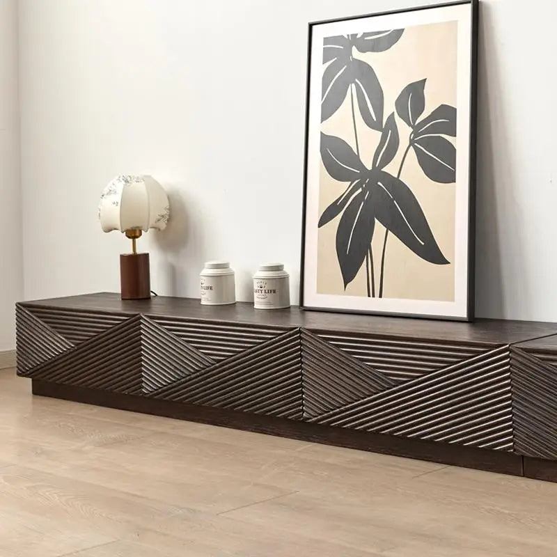 Meuble TV bas design nervuré