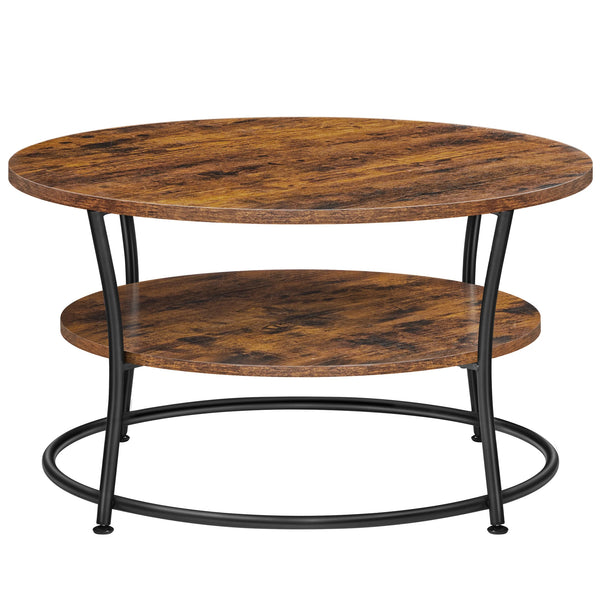 Table basse ronde bois industriel