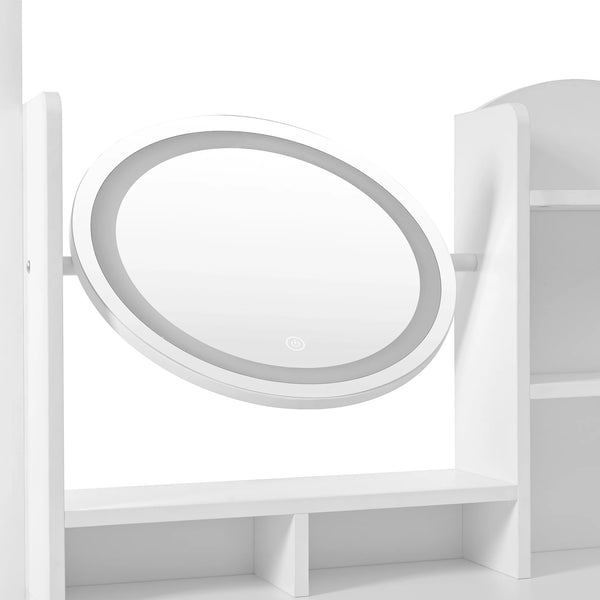 Coiffeuse 4-en-1 LED avec miroirs