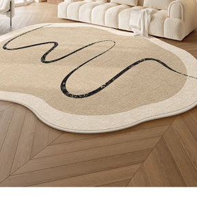 Tapis salon doux forme irrégulière