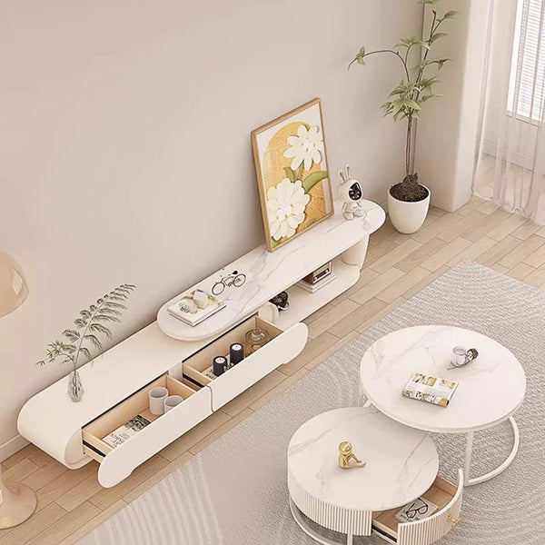 Meuble TV crème minimaliste design