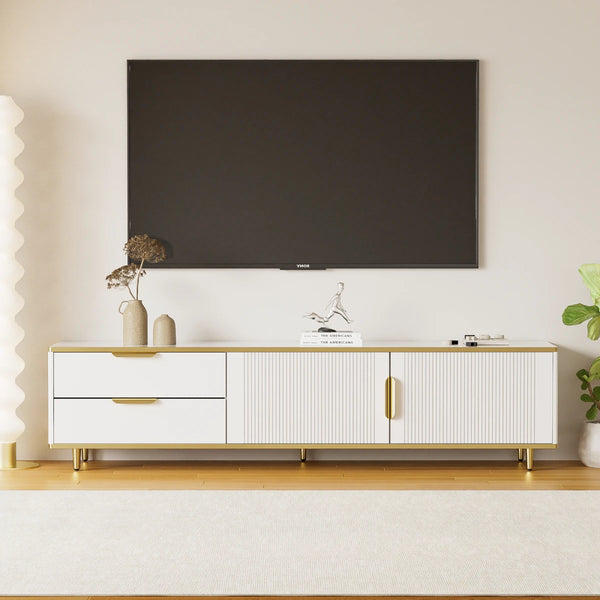 Meuble TV design blanc laqué