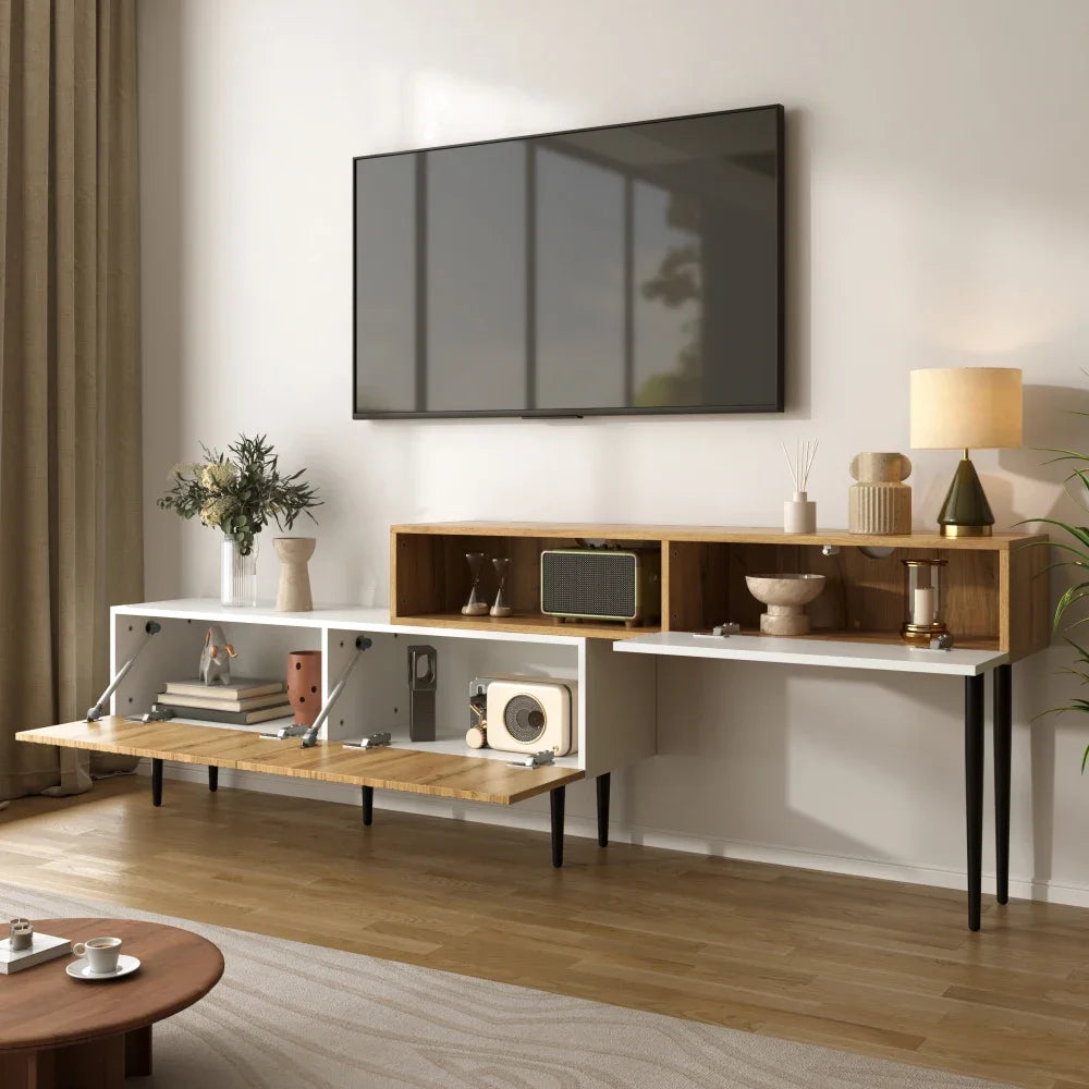 Meuble TV modulable bois blanc moderne