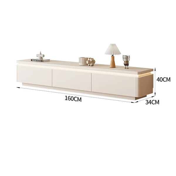 Meuble TV moderne crème avec rangements