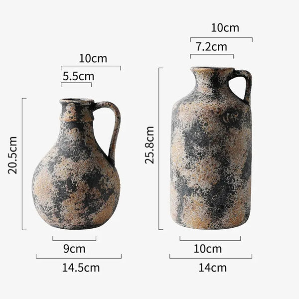 Vase en grès style Wabi-Sabi