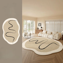 Tapis salon doux forme irrégulière
