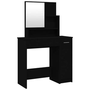 Coiffeuse noire moderne avec miroir