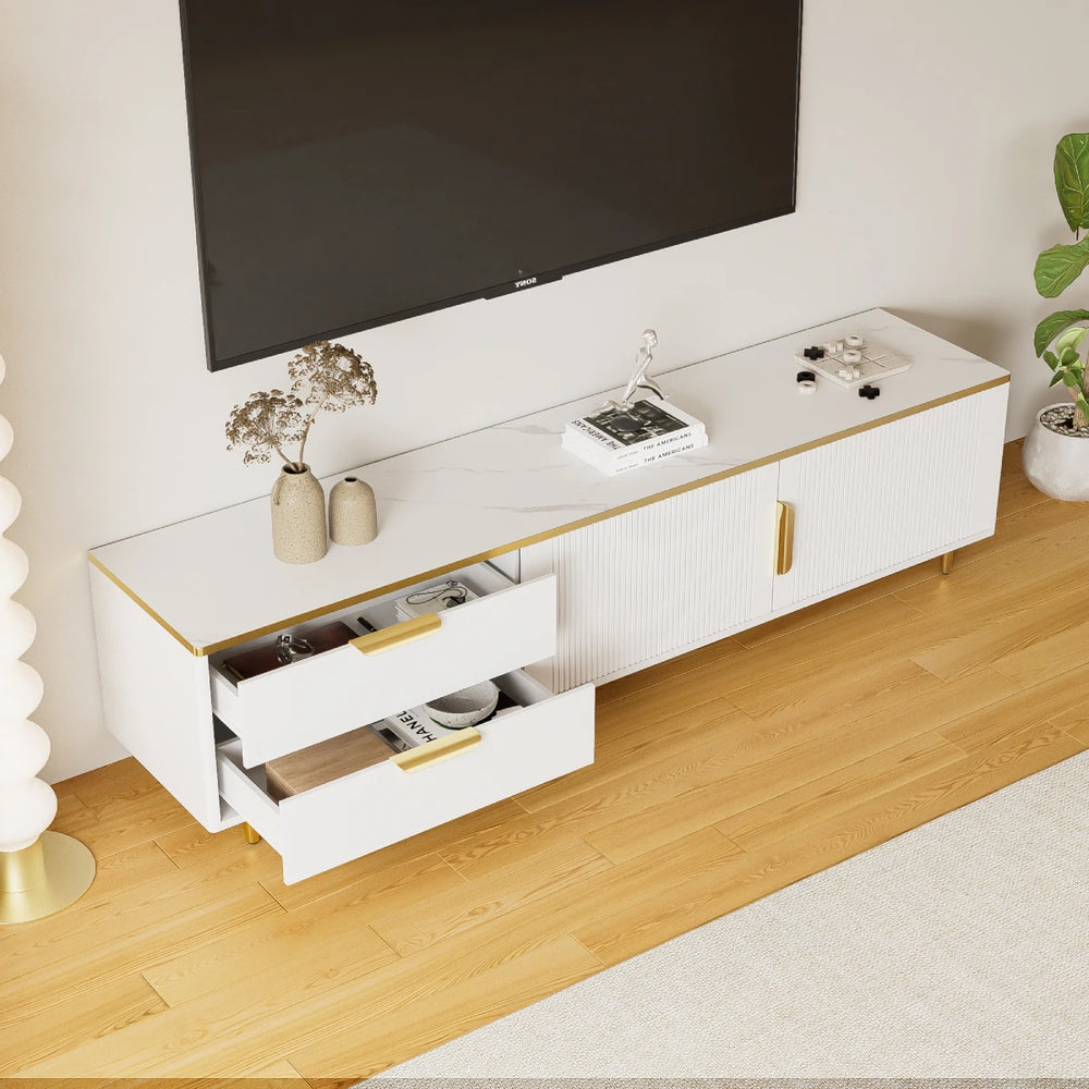 Meuble TV design blanc laqué