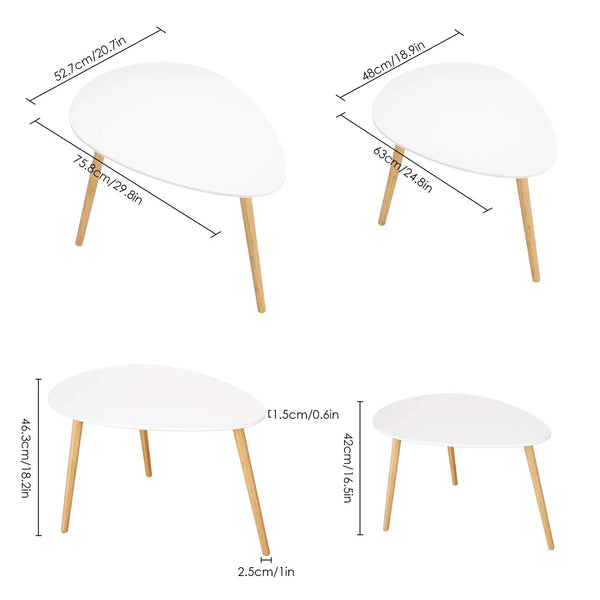 Tables d’appoint scandinaves blanches