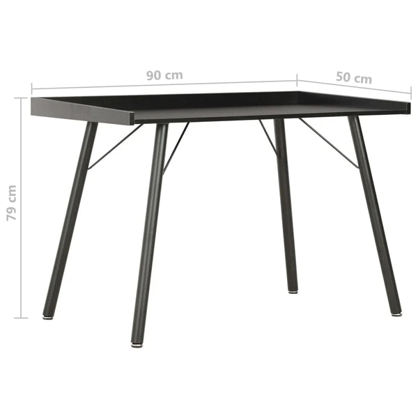 Table de bureau noire design nordique