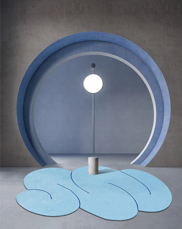Tapis nuage design bleu pastel