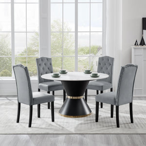Chaises de salle à manger capitonnées velours