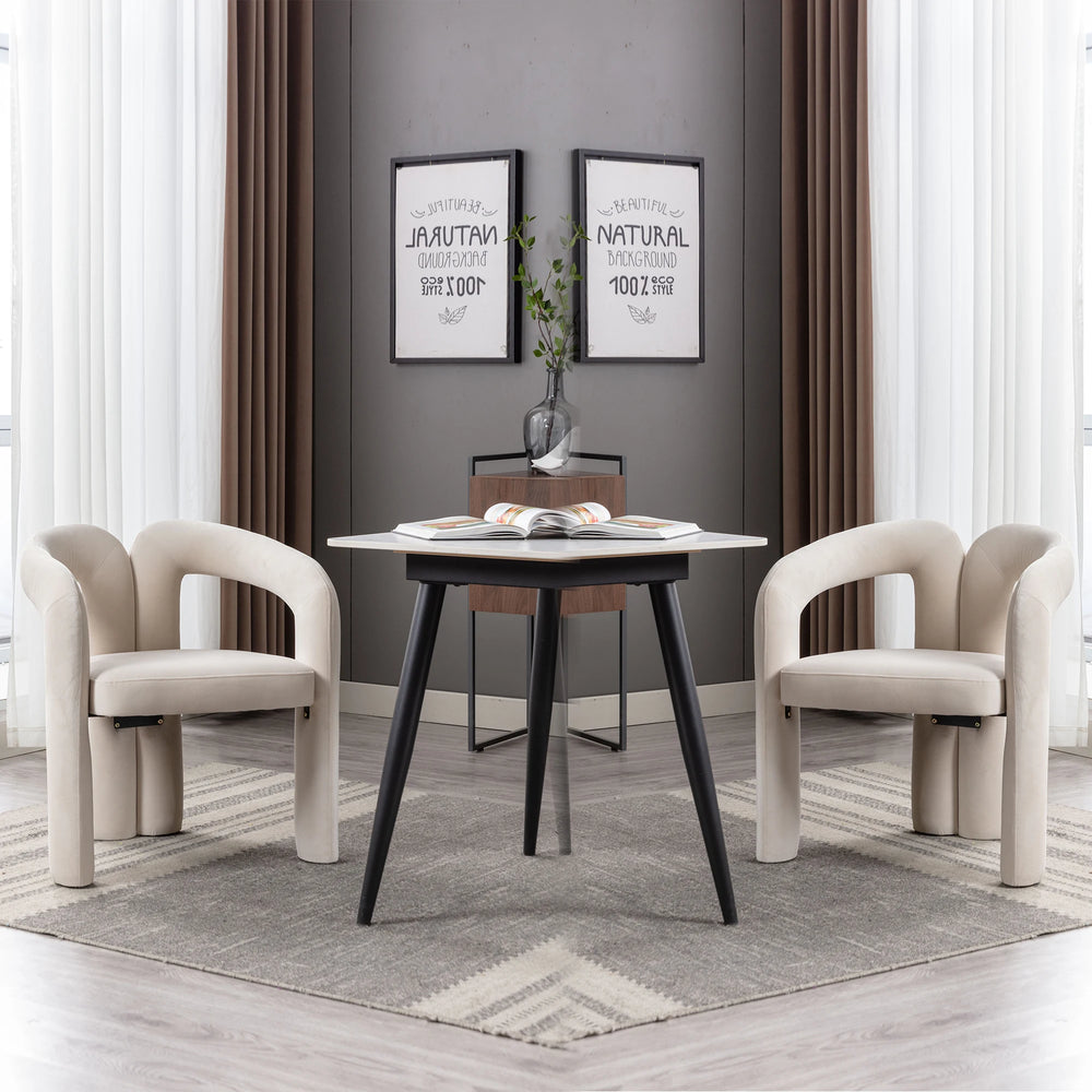 Chaises de salle à manger velours moderne (lot de 2)