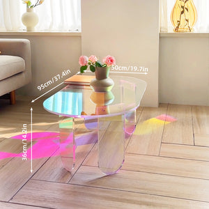 Table basse acrylique iridescente design