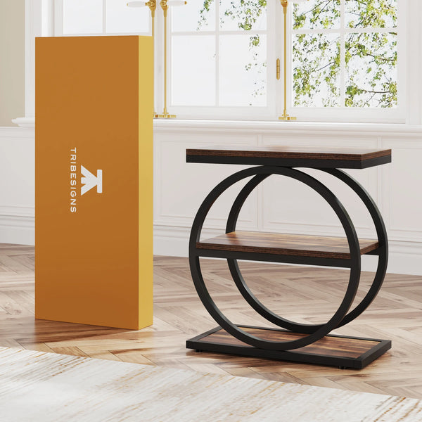 Table d’appoint industrielle bois métal