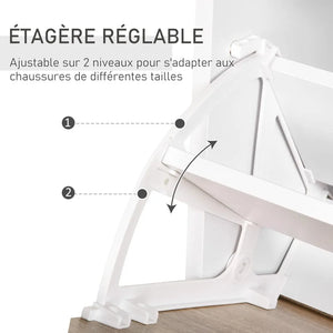 Meuble à chaussures blanc chêne