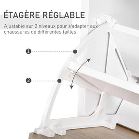 Meuble à chaussures blanc chêne