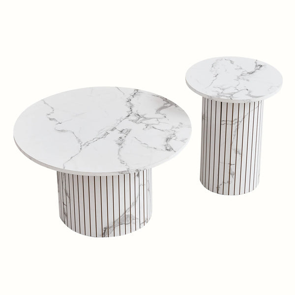 Table basse ronde bois nordique