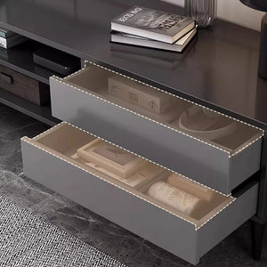 Meuble TV moderne bois et noir