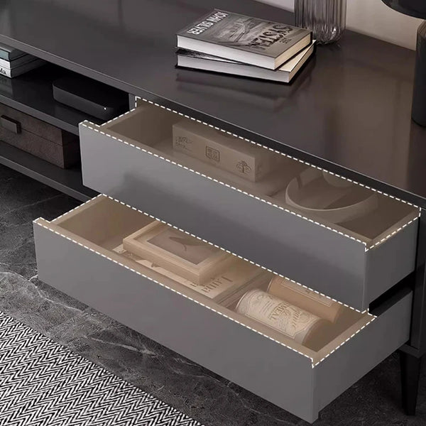 Meuble TV moderne bois et noir