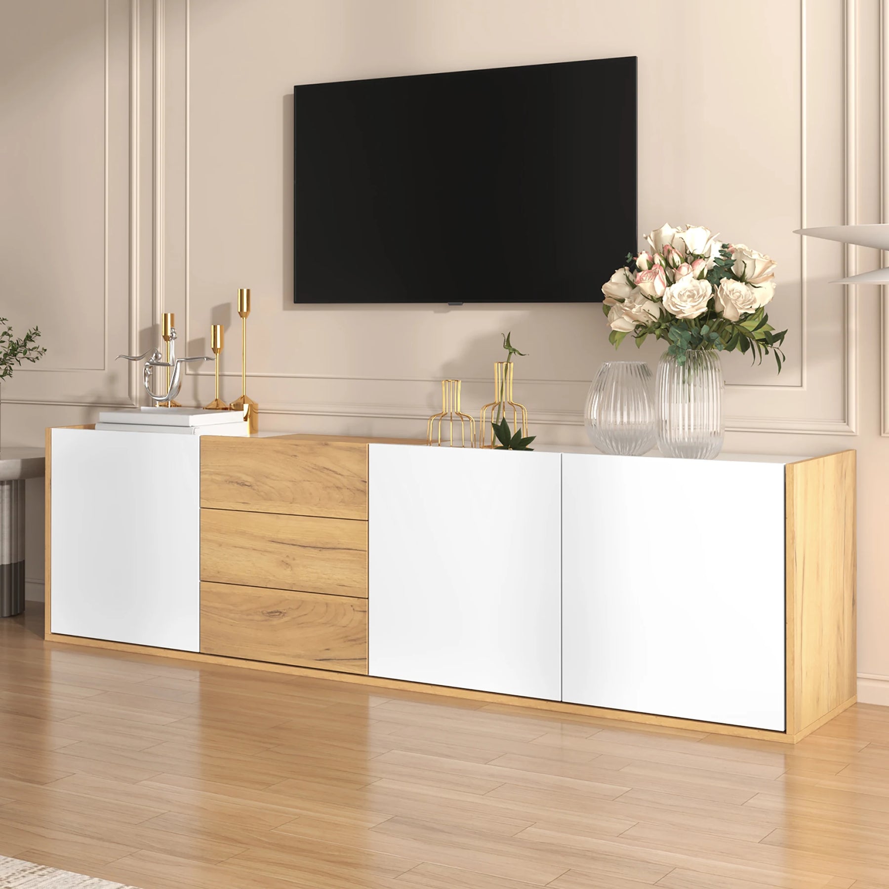 Meuble TV blanc bois design