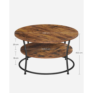 Table basse ronde bois industriel
