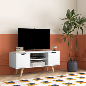 Meuble TV scandinave blanc bois