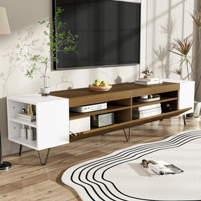 Meuble TV moderne blanc et bois